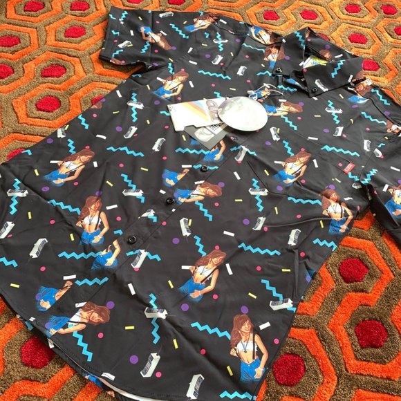 RSVLTS x Saved by the Bell Button Up Shirt Kelly Kapowski Men's size Small NEW - Picture 5 of 7